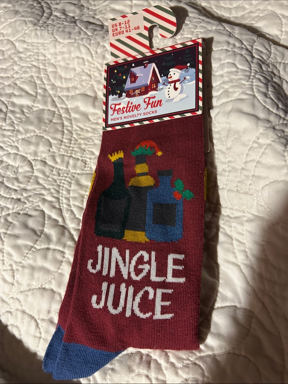 T.J.Maxx Burgundy 'Jingle Juice' Men's Novelty Socks